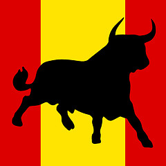 Image showing black bull on the spanish colors