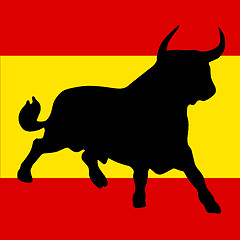 Image showing black bull on the spanish colors