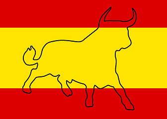 Image showing bull on the spanish colors