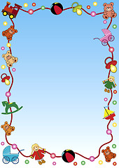 Image showing background with colorful toys border