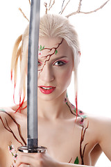 Image showing Blonde with katana