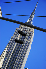 Image showing Sport shoes hanging - Urban scene