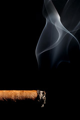 Image showing cigar smoking over black