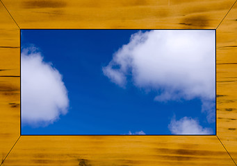Image showing picture frame with blue sky