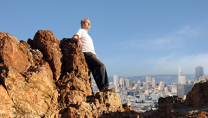 Image showing Man enjoying the view