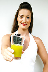 Image showing Woman with juice