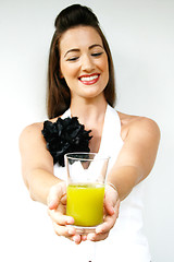 Image showing Woman with juice