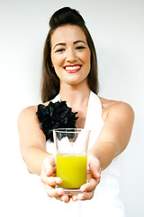 Image showing Woman with juice