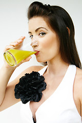 Image showing Woman with juice