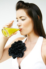 Image showing Woman with juice