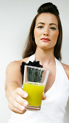 Image showing Woman with juice