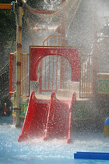 Image showing Pool and waterslides