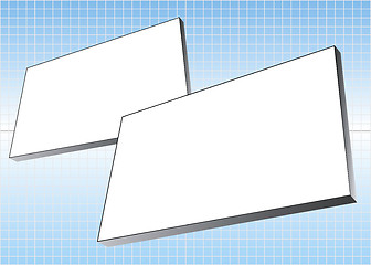 Image showing two billboards on a blue-white gradient background