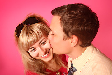 Image showing Pink kissing