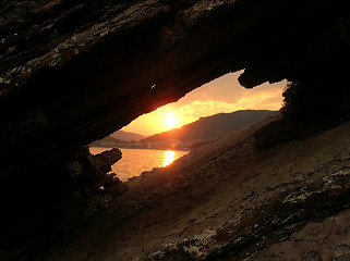 Image showing Sunset rock frame 