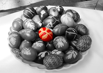 Image showing Coloring Easter eggs