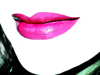Image showing Makeup pink lips