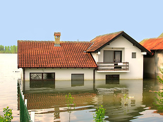 Image showing Flood - house in water