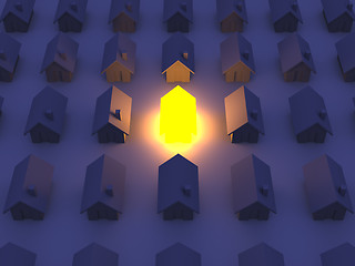 Image showing Illuminated Toy house	