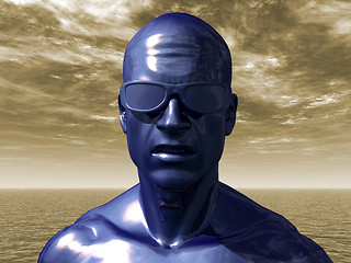 Image showing blue man