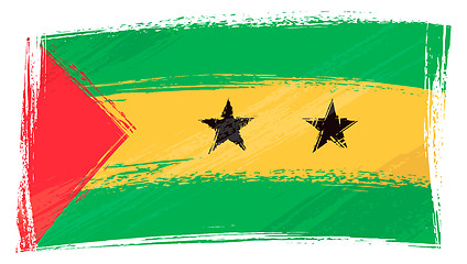 Image showing Grunge Sao Tome and Principe flag