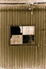 Image showing old rusty metal tin shed