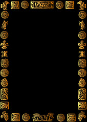 Image showing black background with golden mexican signs