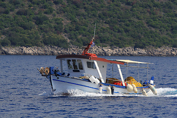 Image showing Fishing boat on the Ionian island of Lefkas Greece