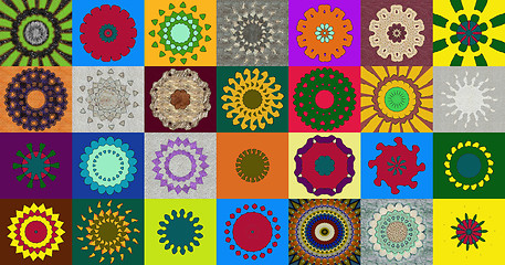 Image showing Collection of kaleidoscopic designs