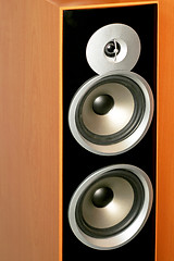 Image showing Wooden speakers