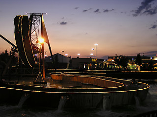 Image showing Amusement Park at Night