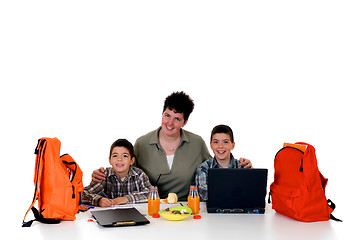 Image showing Boys doing homework