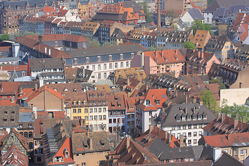 Image showing Colorful roof tops of Strasbourg