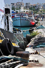 Image showing Transportation: ships tied to the dock