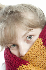 Image showing Young woman in scarf