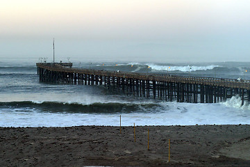 Image showing Ocean Wave Storm Pier