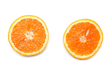Image showing Two cut on fifty-fifty orange