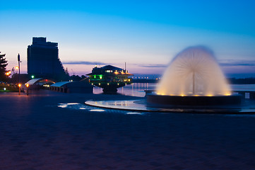 Image showing night quay