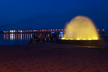 Image showing night quay