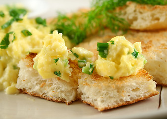 Image showing Scrambled Eggs On Toast
