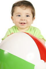 Image showing Baby and Beach Ball