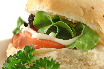 Image showing Ham And Salad Roll 10