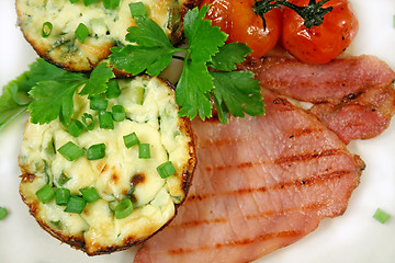Image showing Ricotta And Bacon Breakfast 4