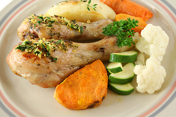 Image showing Chicken Drumsticks And Vegetables 4