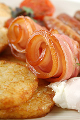 Image showing Rolled Bacon Rashers Breakfast