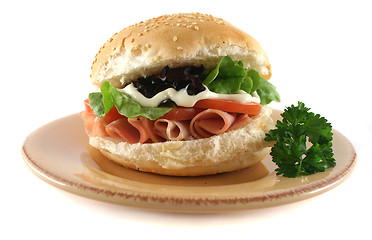 Image showing Ham And Salad Roll 3