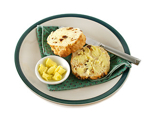 Image showing Buttered Raisin Scones