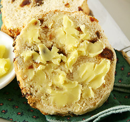 Image showing Buttered Raisin Scone