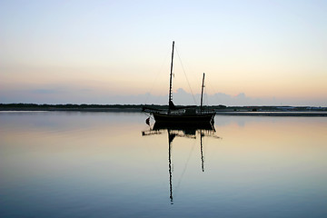 Image showing Old Ketch Before Dawn