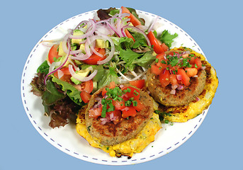 Image showing Chicken Patties And Salad